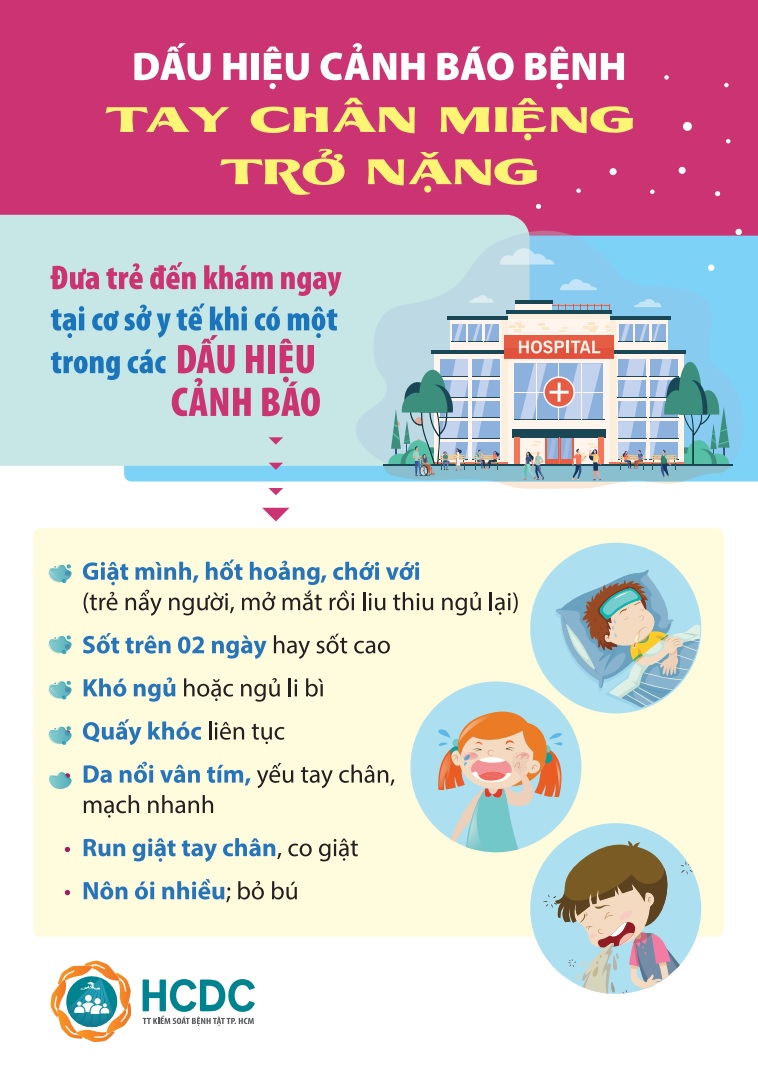 Dấu hiệu cảnh báo bệnh tay chân miệng trở nặng